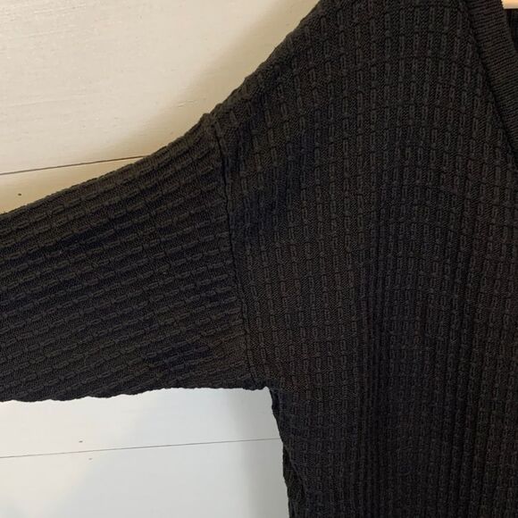 Lulus Black Cardigan with Gold Buttons slouchy and cozy heavyweight size large - Picture 5 of 9